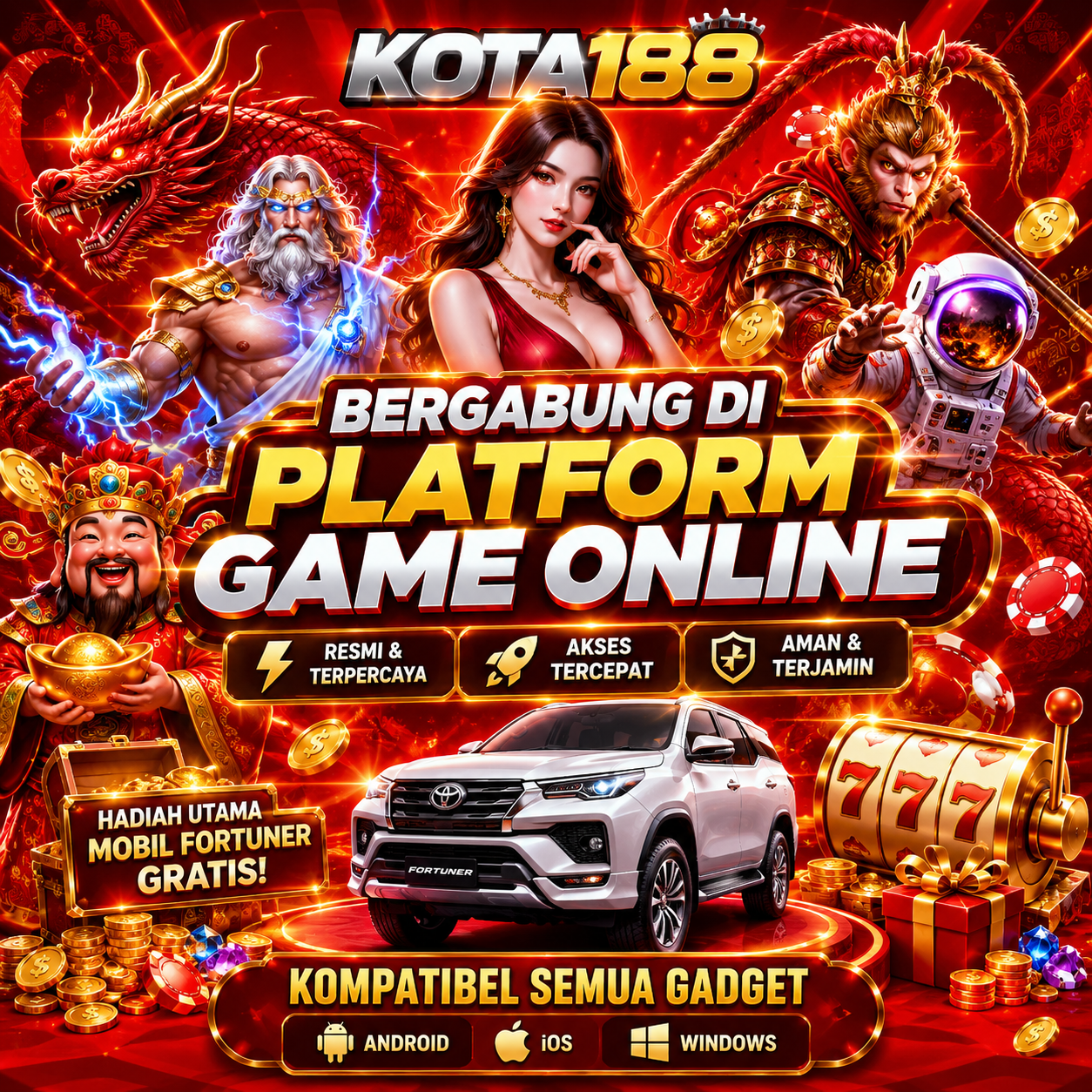 KOTA188: Tempat Hiburan Game Online Dengan Mendapatkan Mobil Fortuner Gratis Hanya Modal Receh