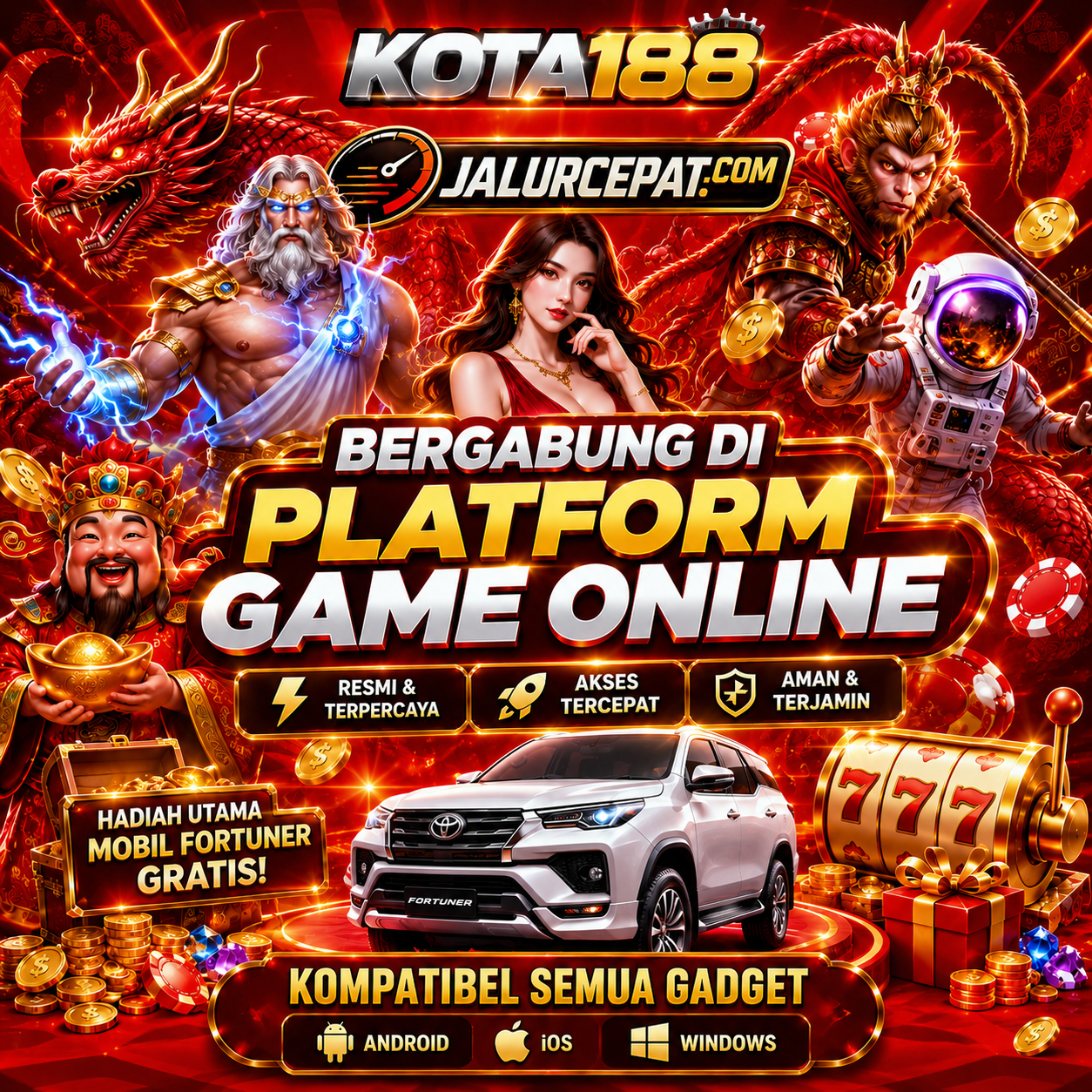 KOTA188: Tempat Hiburan Game Online Dengan Mendapatkan Mobil Fortuner Gratis Hanya Modal Receh